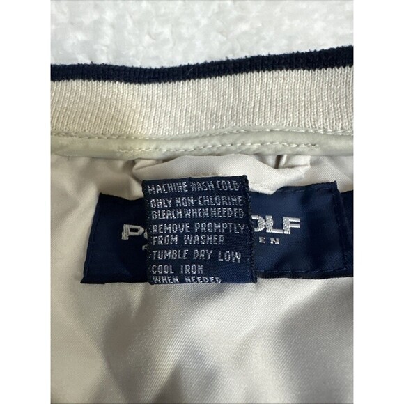 Polo Ralph Lauren Golf Jacket Mens XXL Cream  Vintage Snap Button Windbreaker - Picture 5 of 9